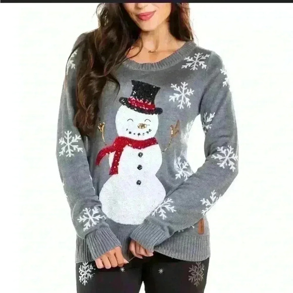 Tipsy elves sequined snow day sweater XS - Picture 1 of 2